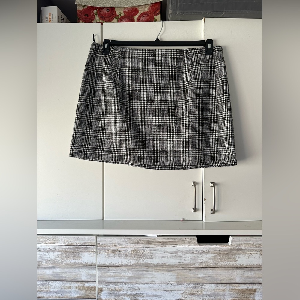 🖤 NWT Plaid Mini Skirt XXL Black White Lined Classic Preppy